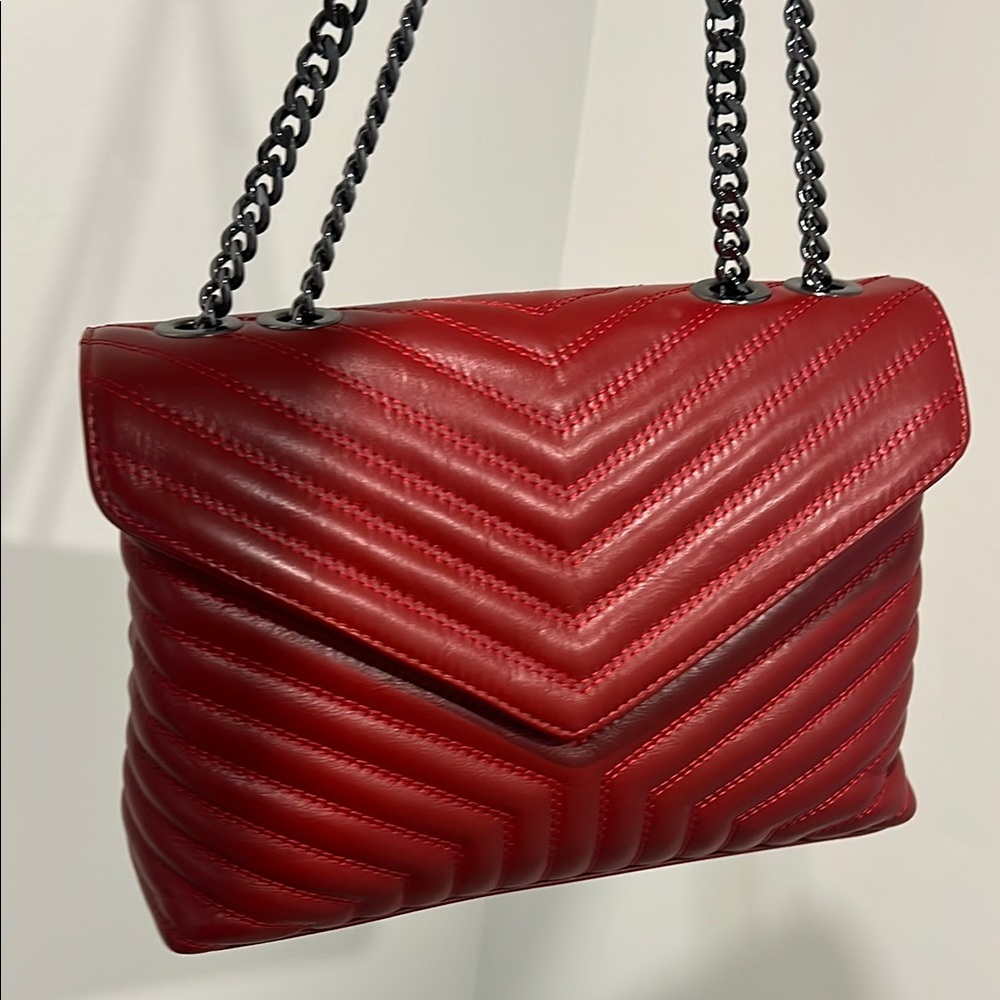 New Quilted Envelope Shoulder Leather Bag, Made in Italy